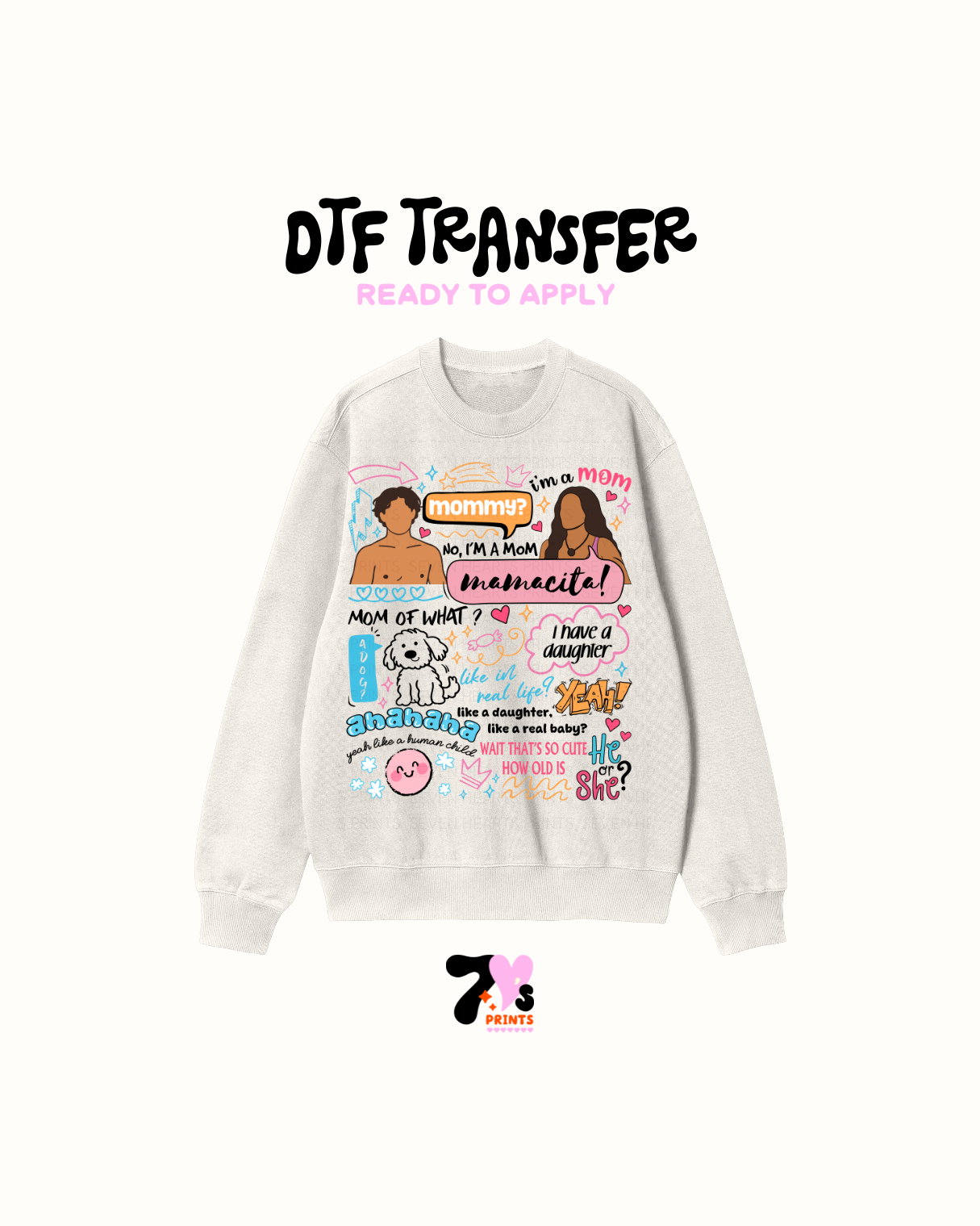 Mommy mamacita white dog - DTF Transfer