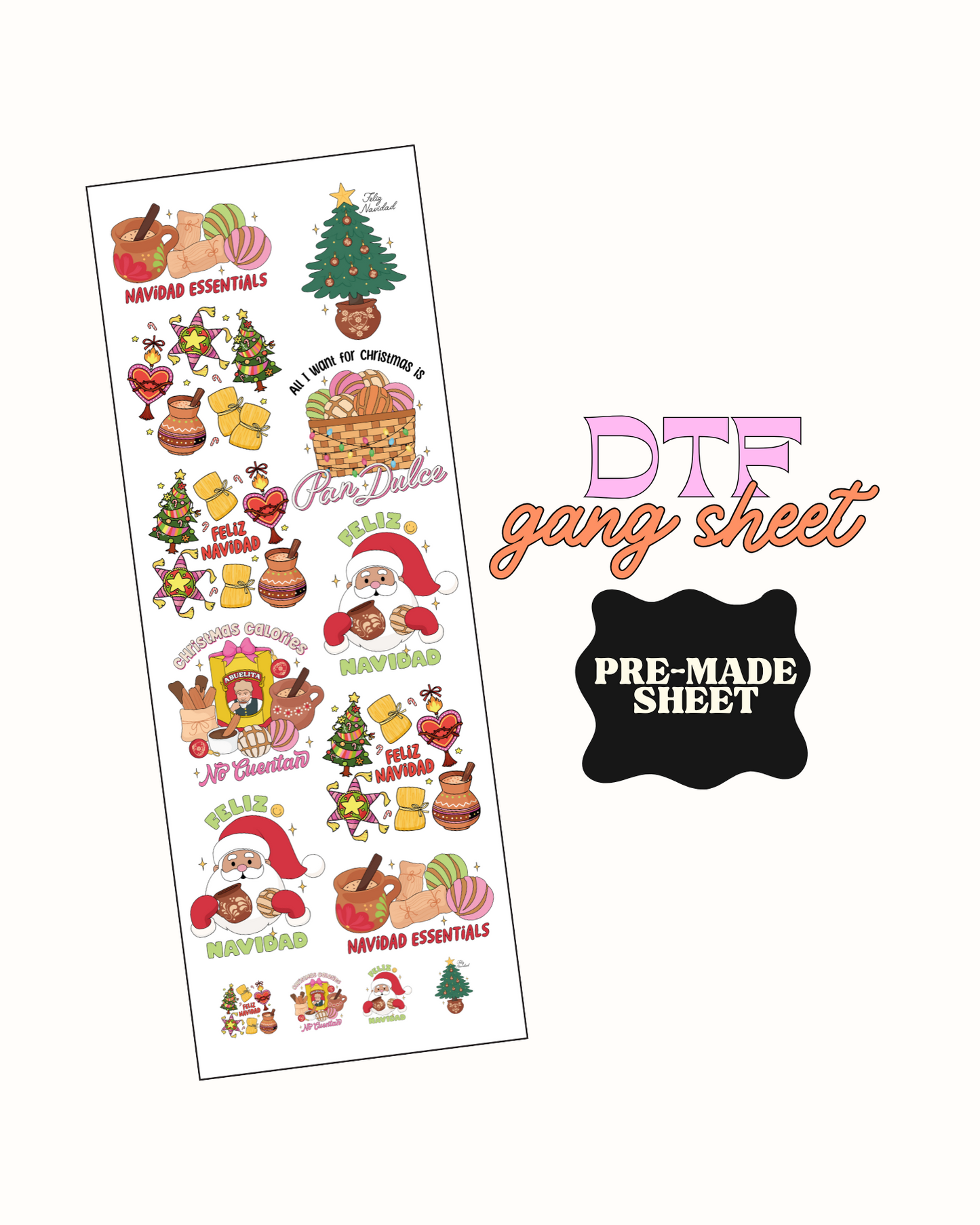 Feliz Navidad - Pre Made DTF Gang sheet