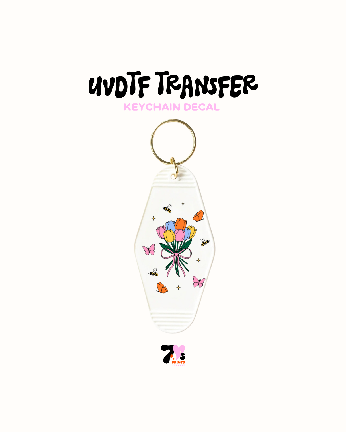 Flower (blue) - UVDTF Keychain