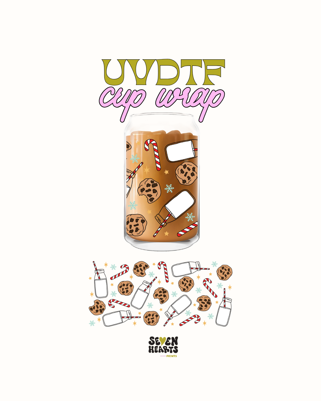 Milk chocolate candicanes - UVDTF Cup Wrap