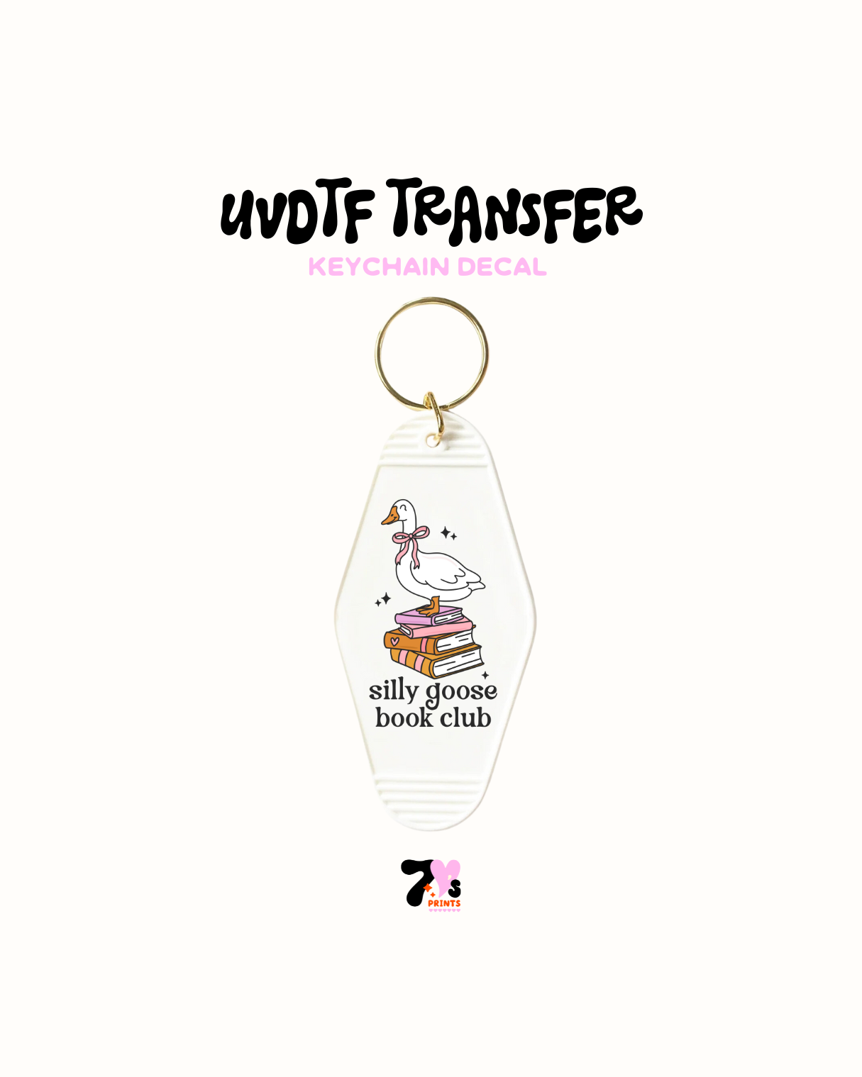 Silly goose book club - UVDTF Keychain