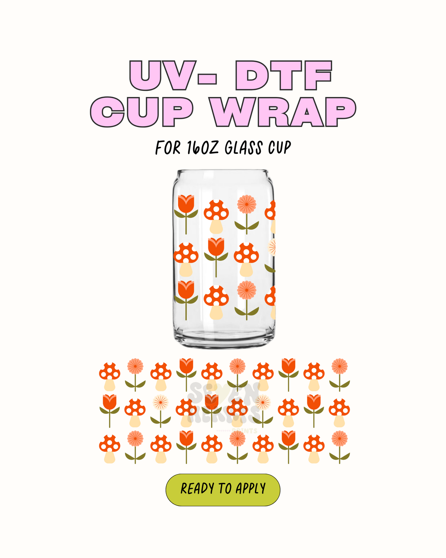 Mushie y flores - UV DTF