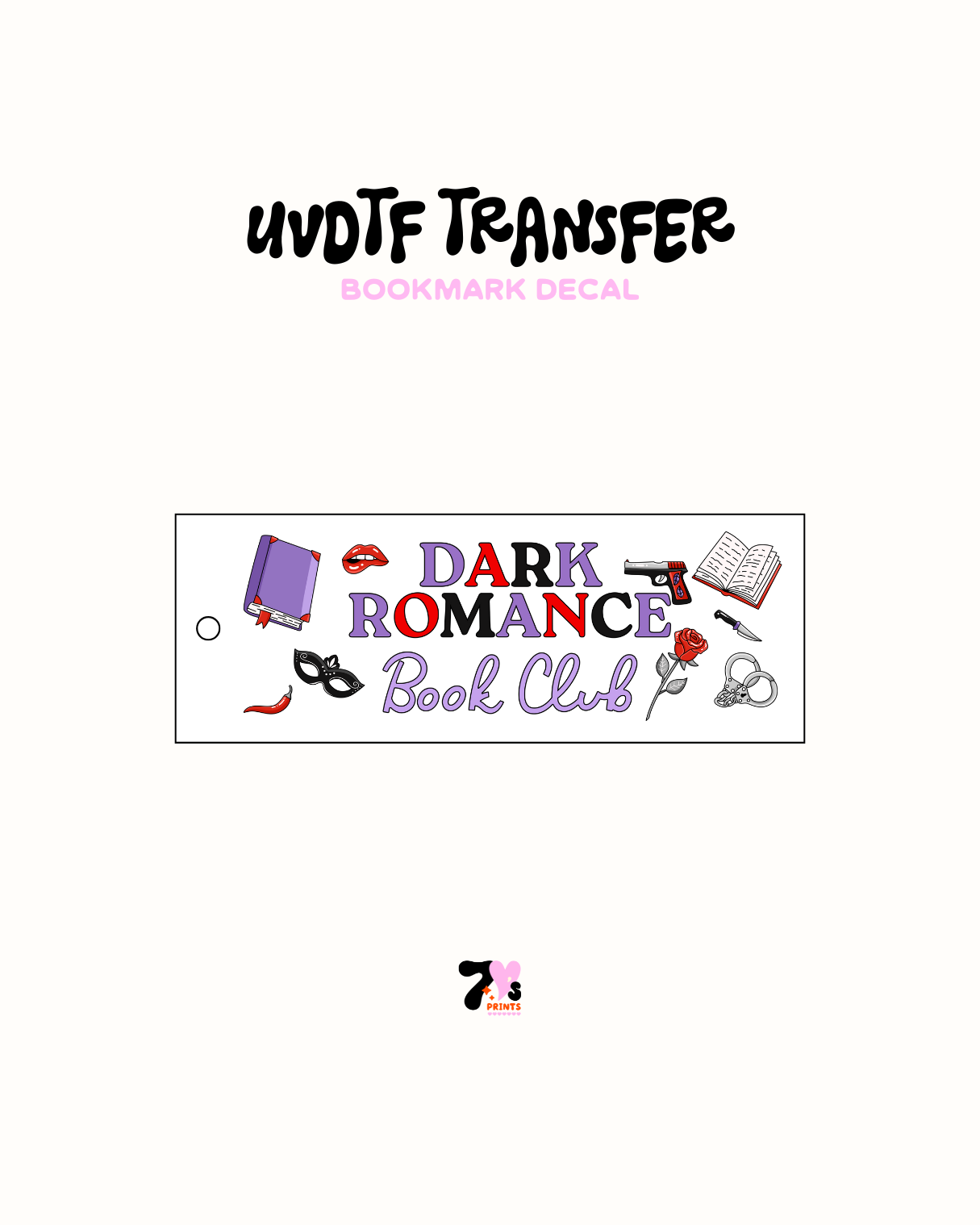 Dark romance- UVDTF Bookmark Decal
