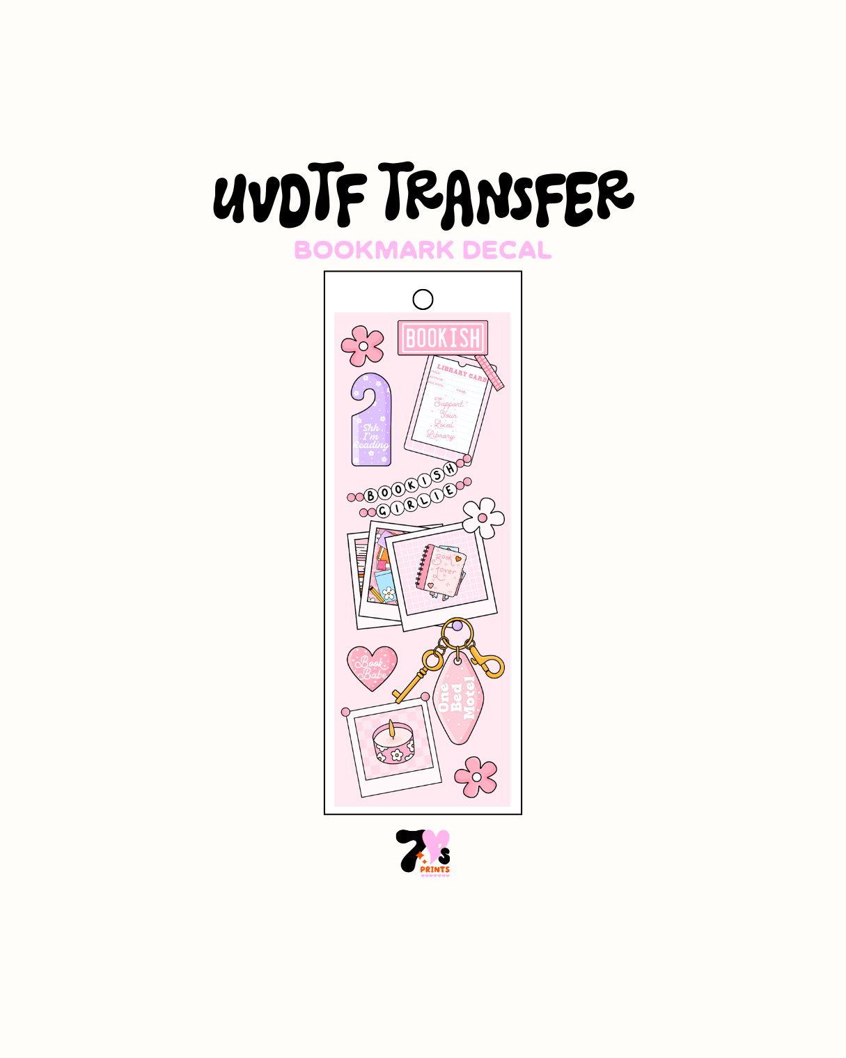 Girly Cute stuff- UVDTF Bookmark Decal