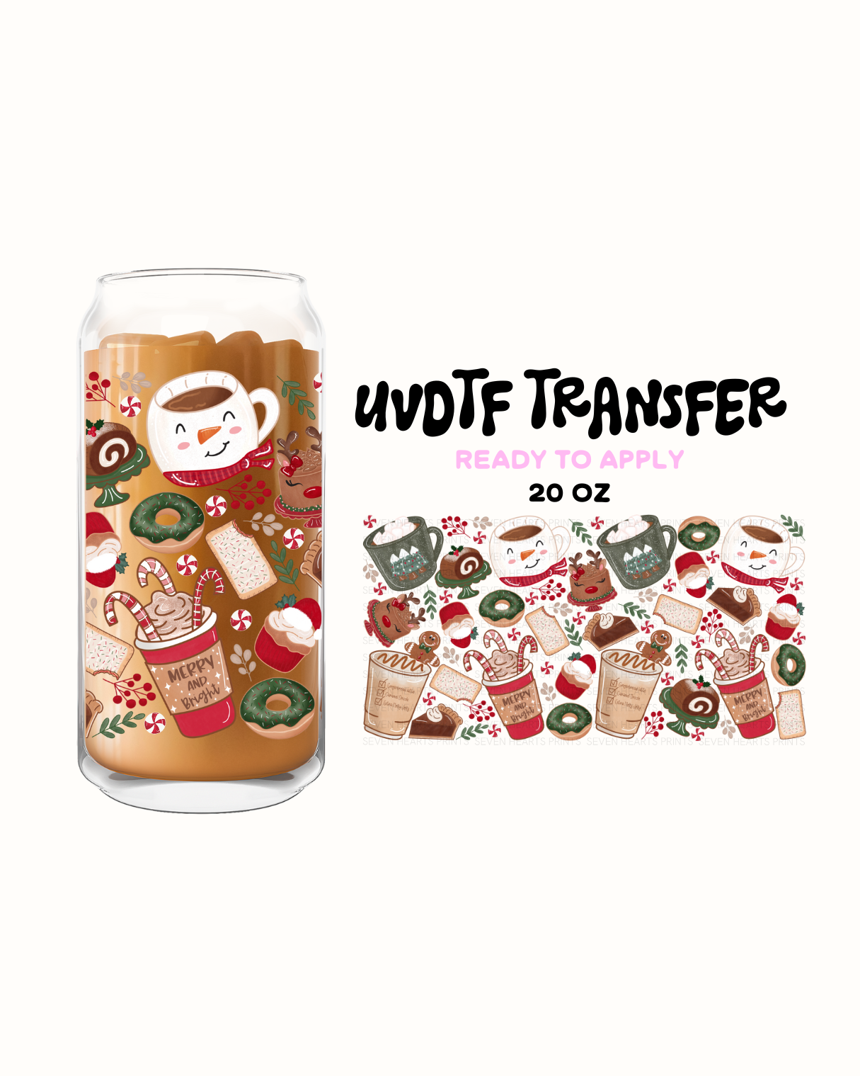 Merry and bright- UVDTF 20oz Cup Wrap