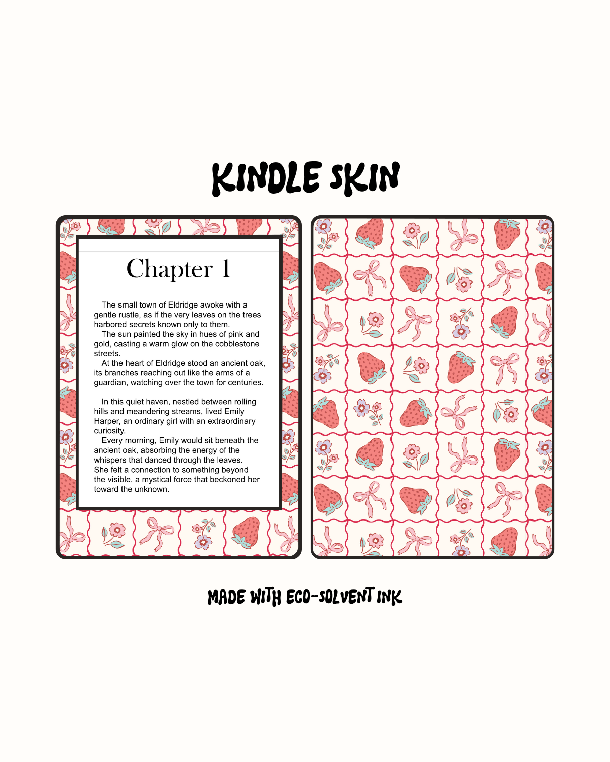 Checkered strawberry - Kindle Skin
