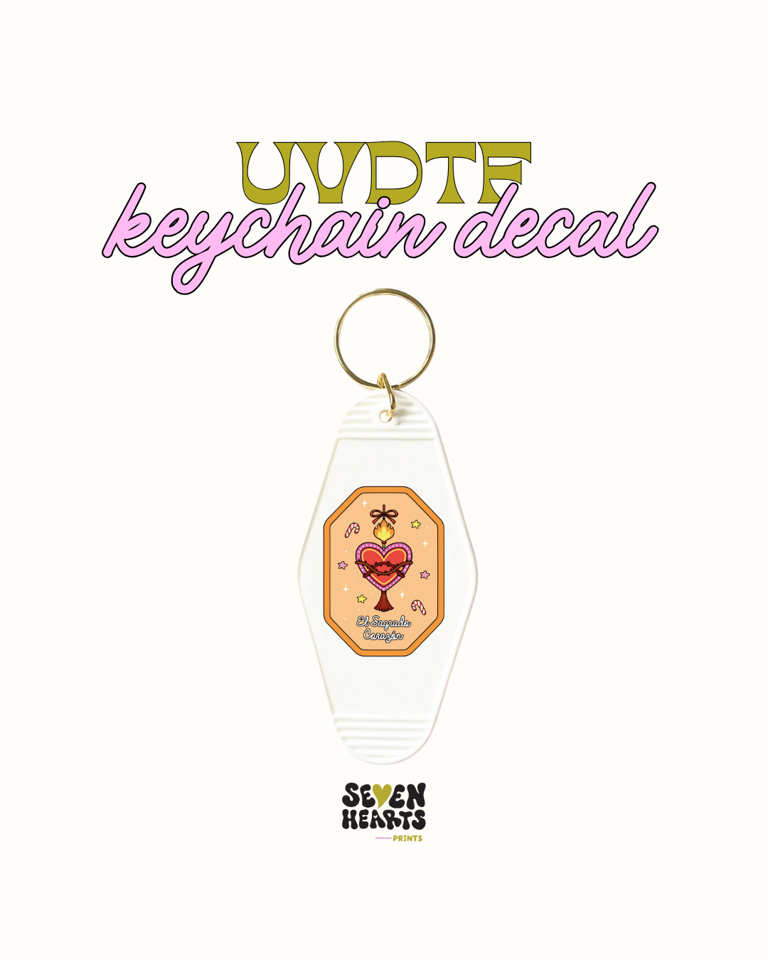 El sagrado corazon- Keychain Decal Set of 5 UVDTF