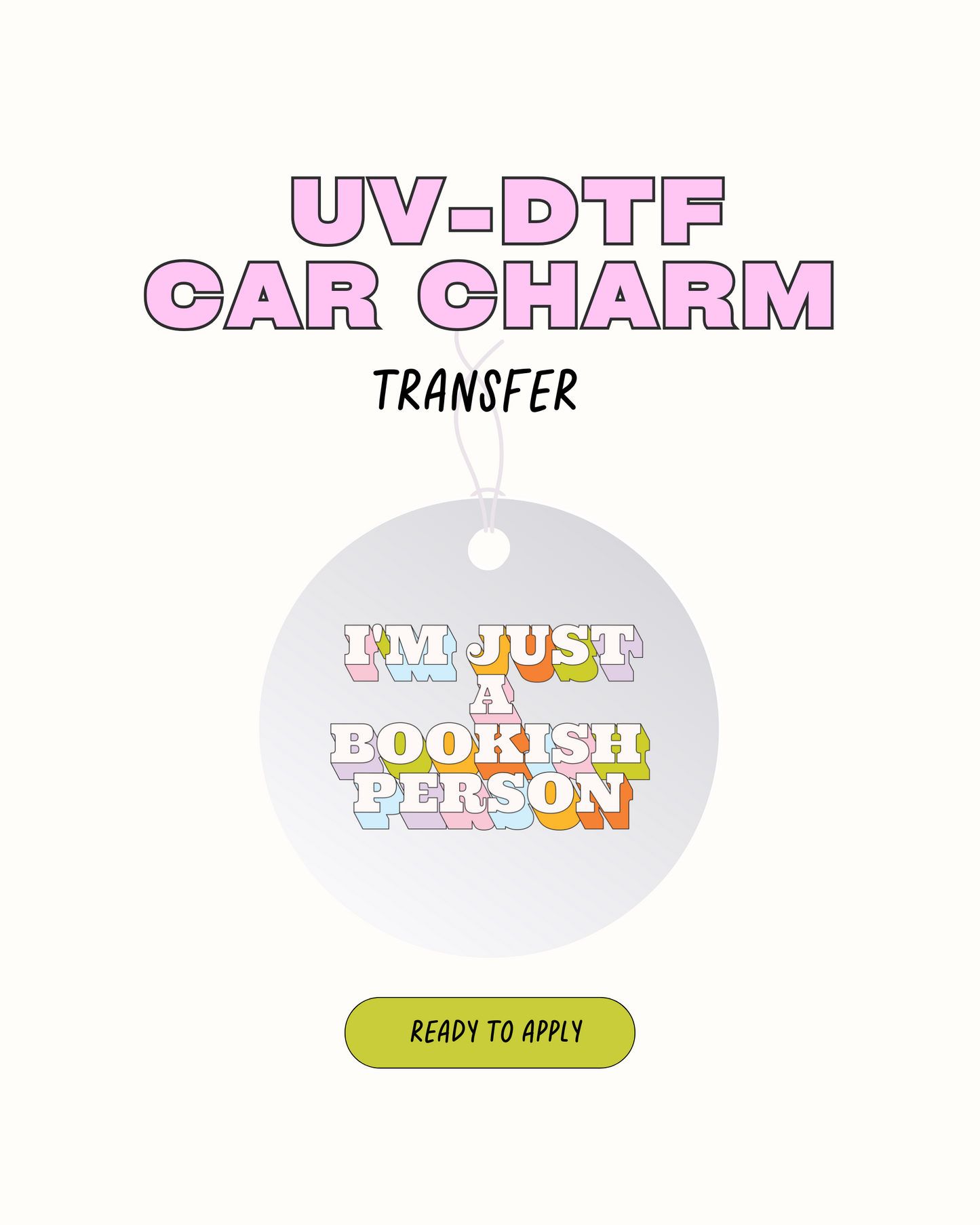 Just a Bookish Person -  Car Charm Decal