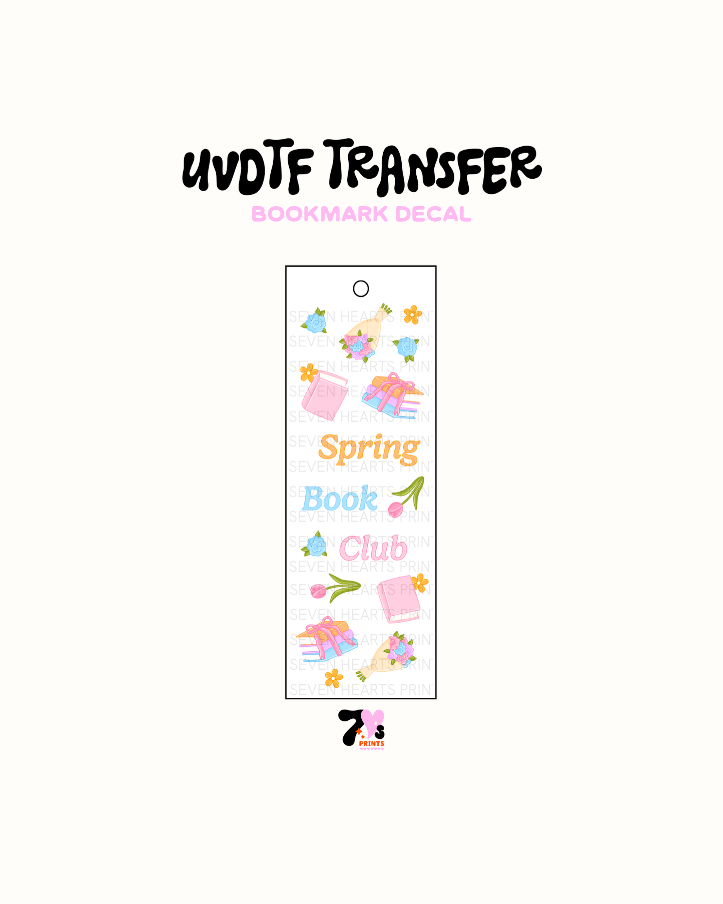 Spring Book Club - UVDTF Bookmark Decal