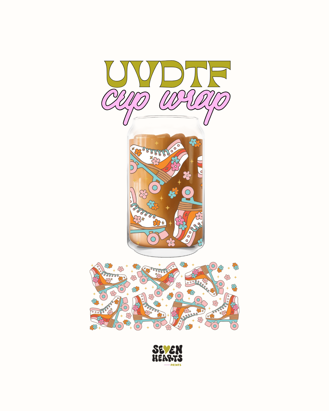Retro rollerblades - UVDTF Cup Wrap