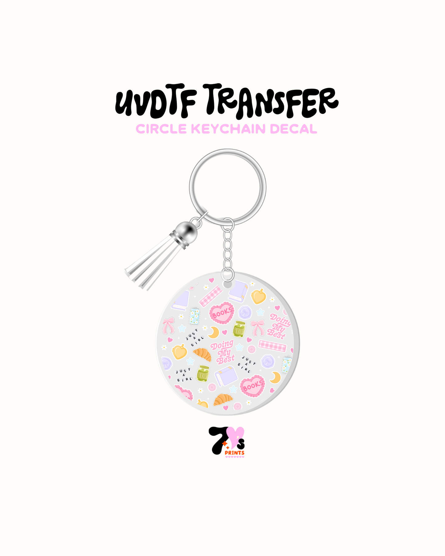 Junk Journal - Round Keychain Set of 5