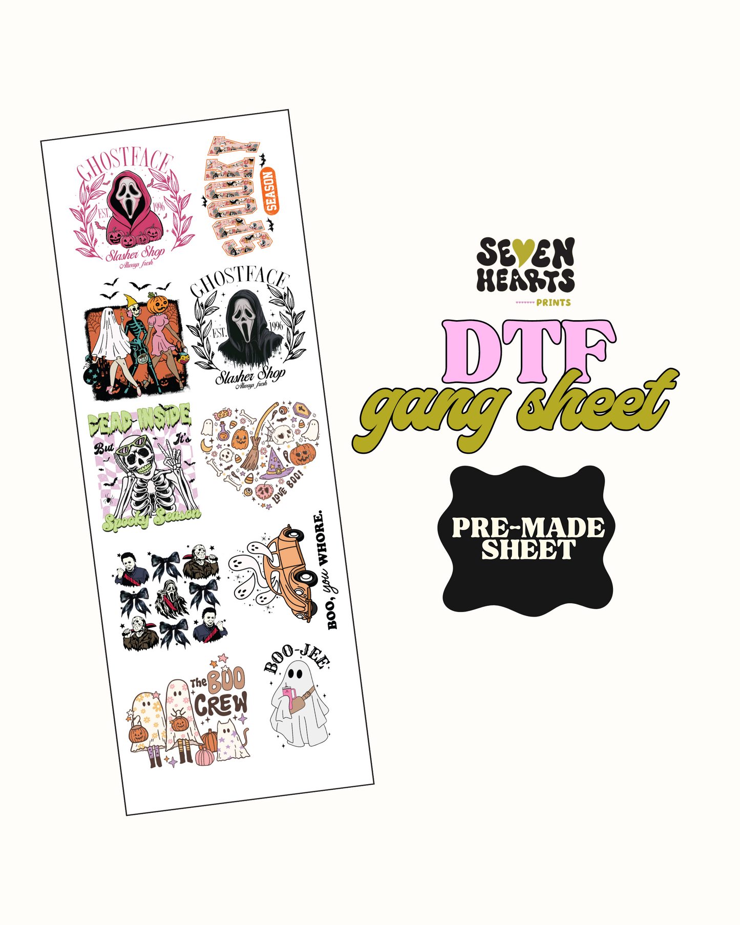 Hoja de pandillas DTF prefabricada de Halloween2