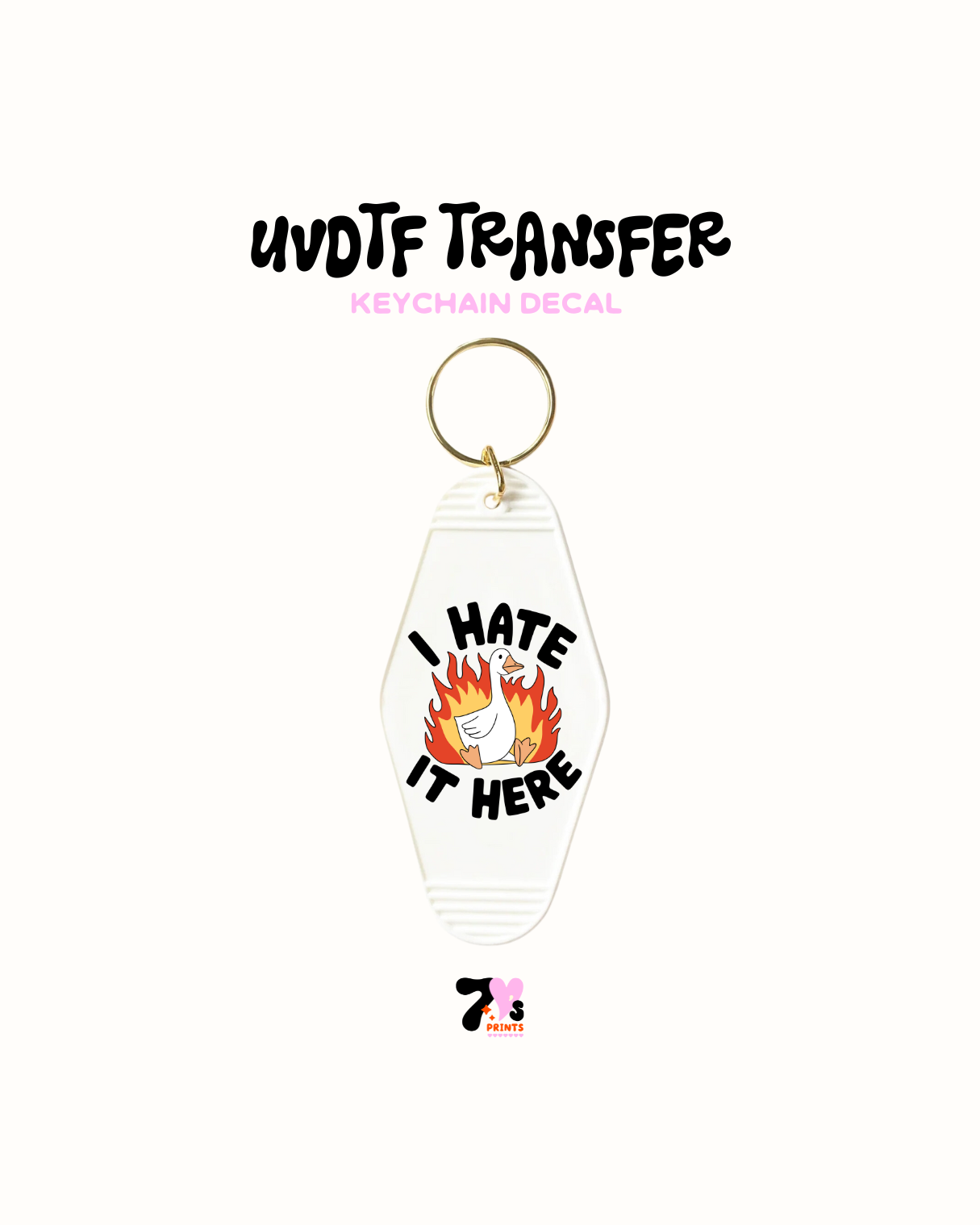 I hate it there - UVDTF Keychain