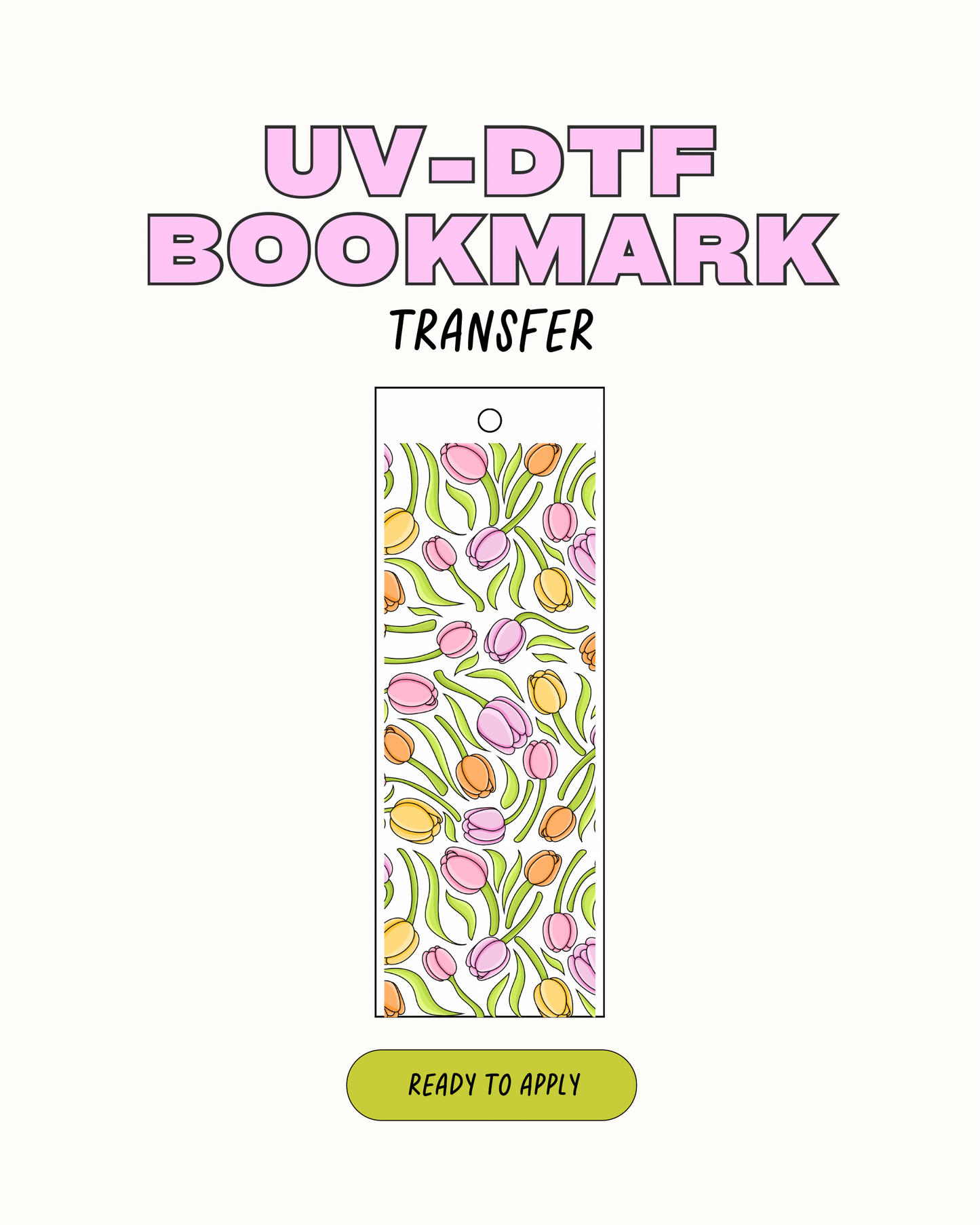 Tulips - UVDTF Bookmark Decal