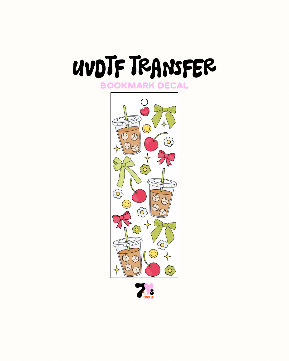 Coffee and bow - UVDTF Bookmark Decal