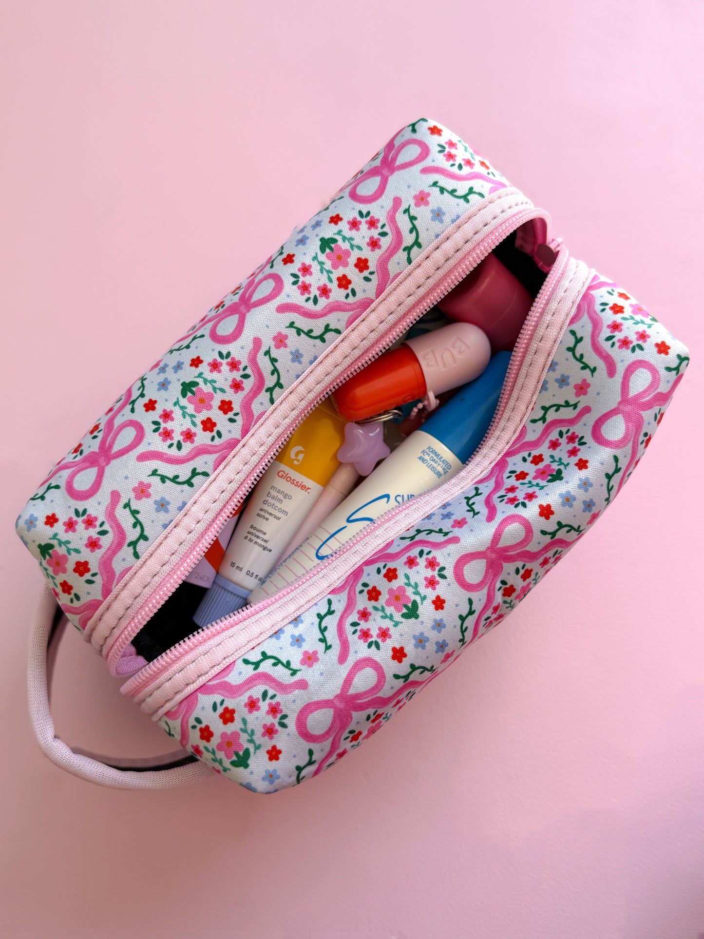 Flower and bows - Makeup Bag (Set of 3)