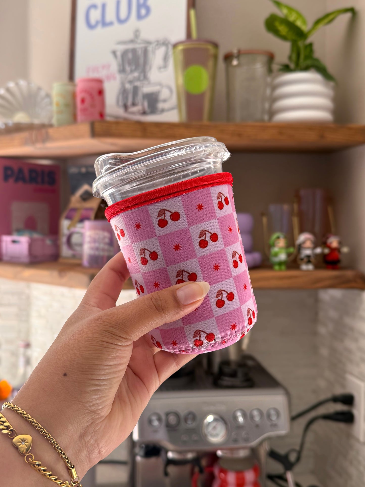 Cherry Checkered - Coffee Sleeve