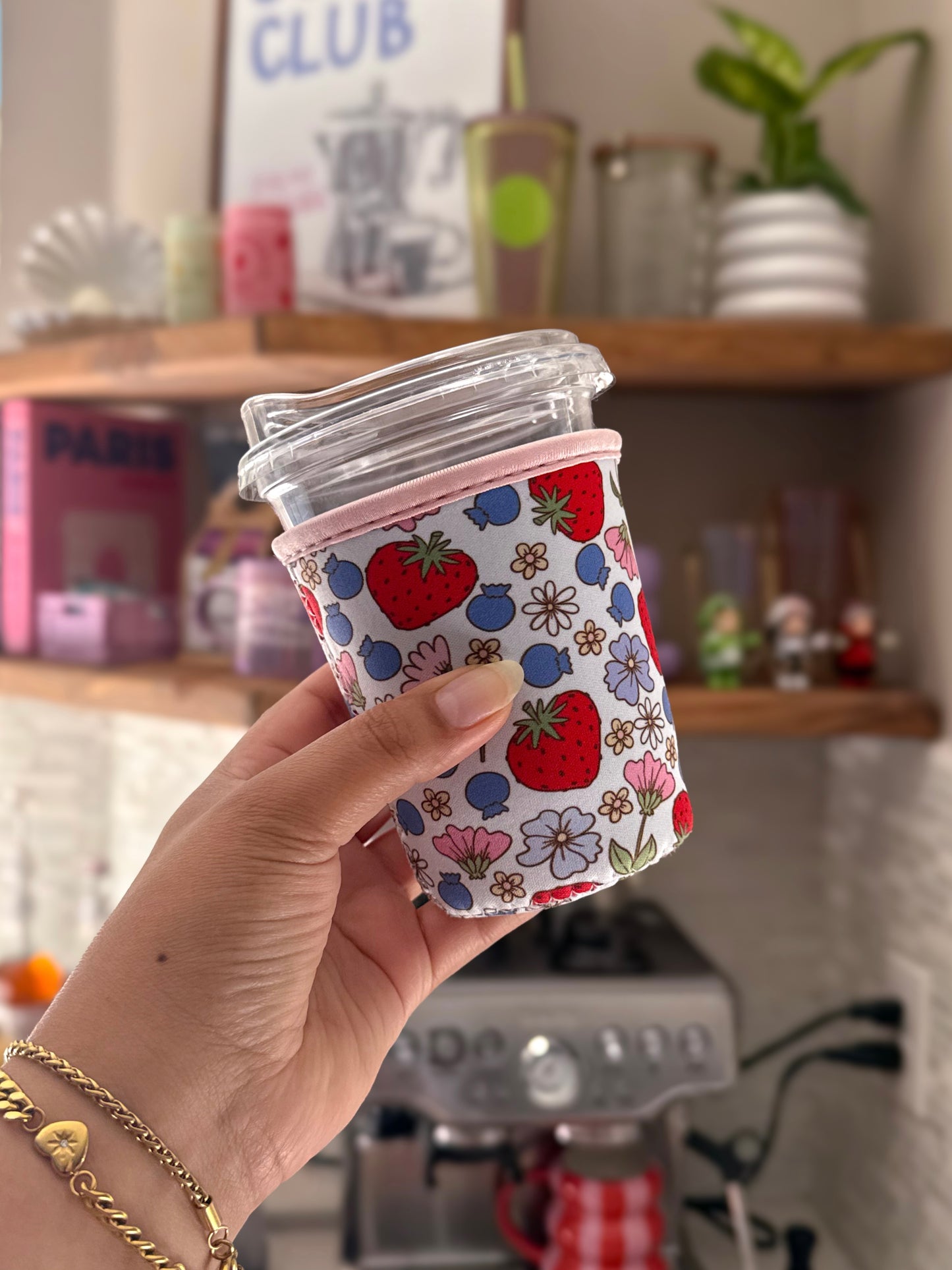 Strawberry and Blueberries - Coffee Sleeve