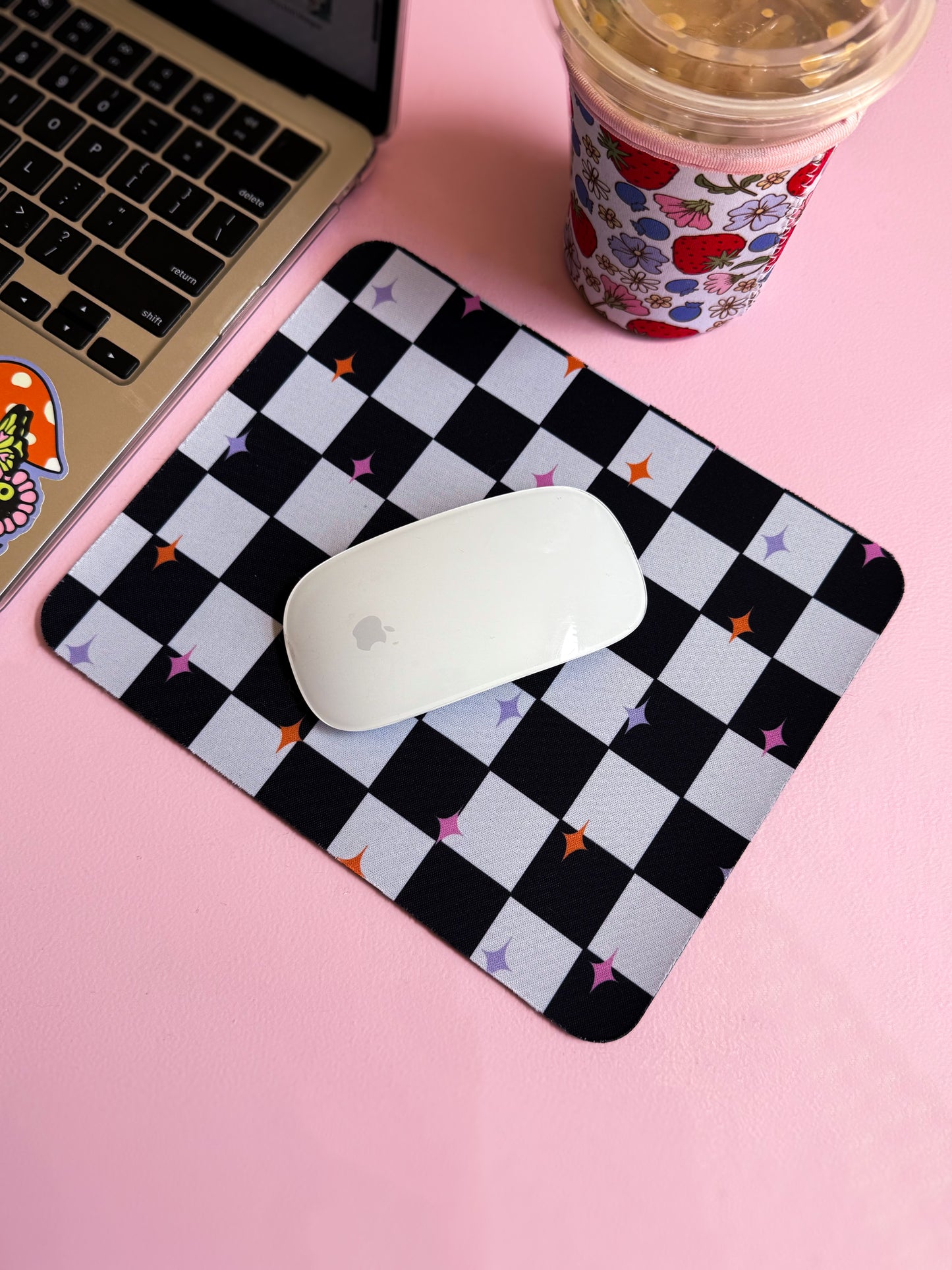 Checkered and starts - Mouse Pad (Set of 4)