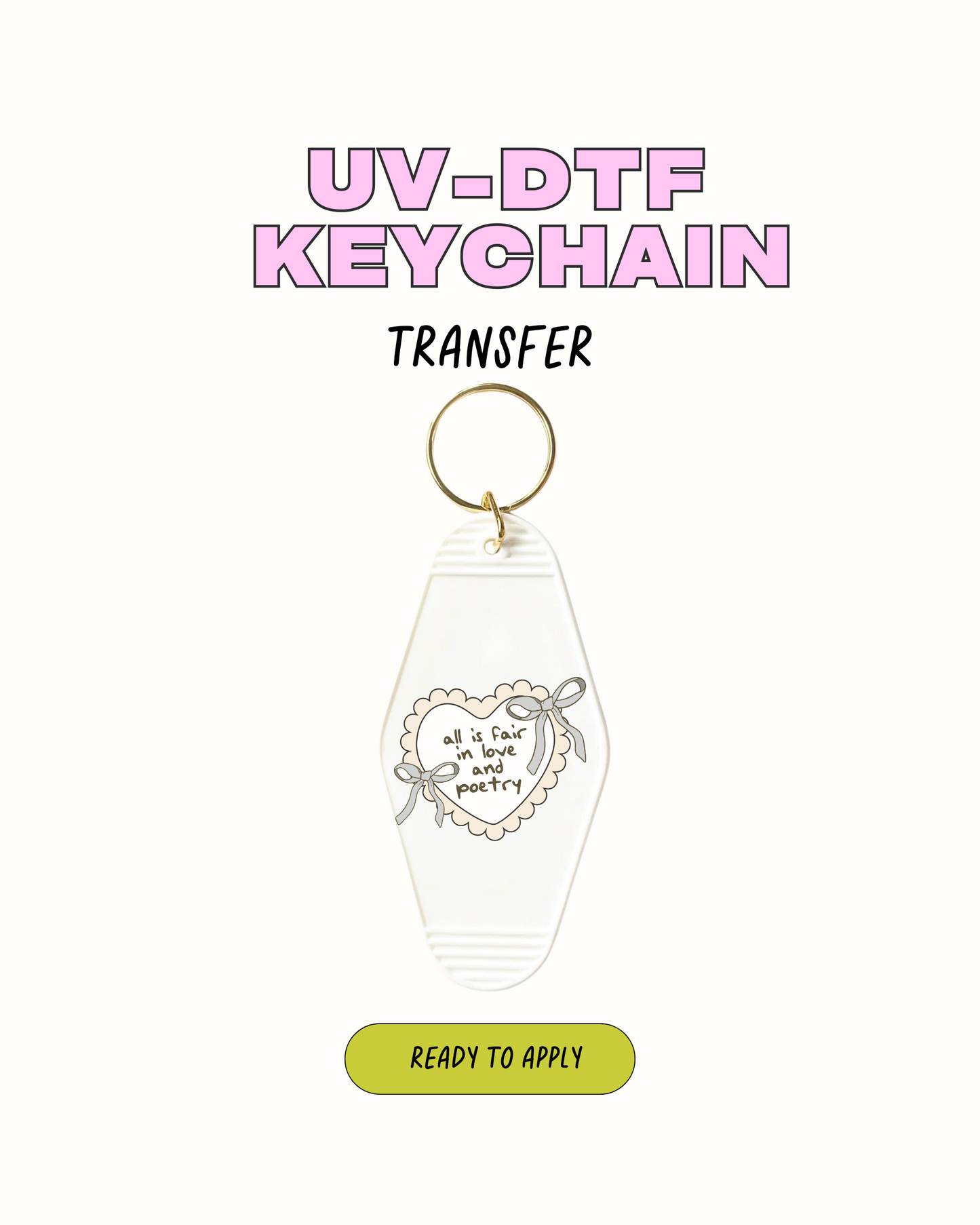 All is Fair In love and poetry - UVDTF Keychain