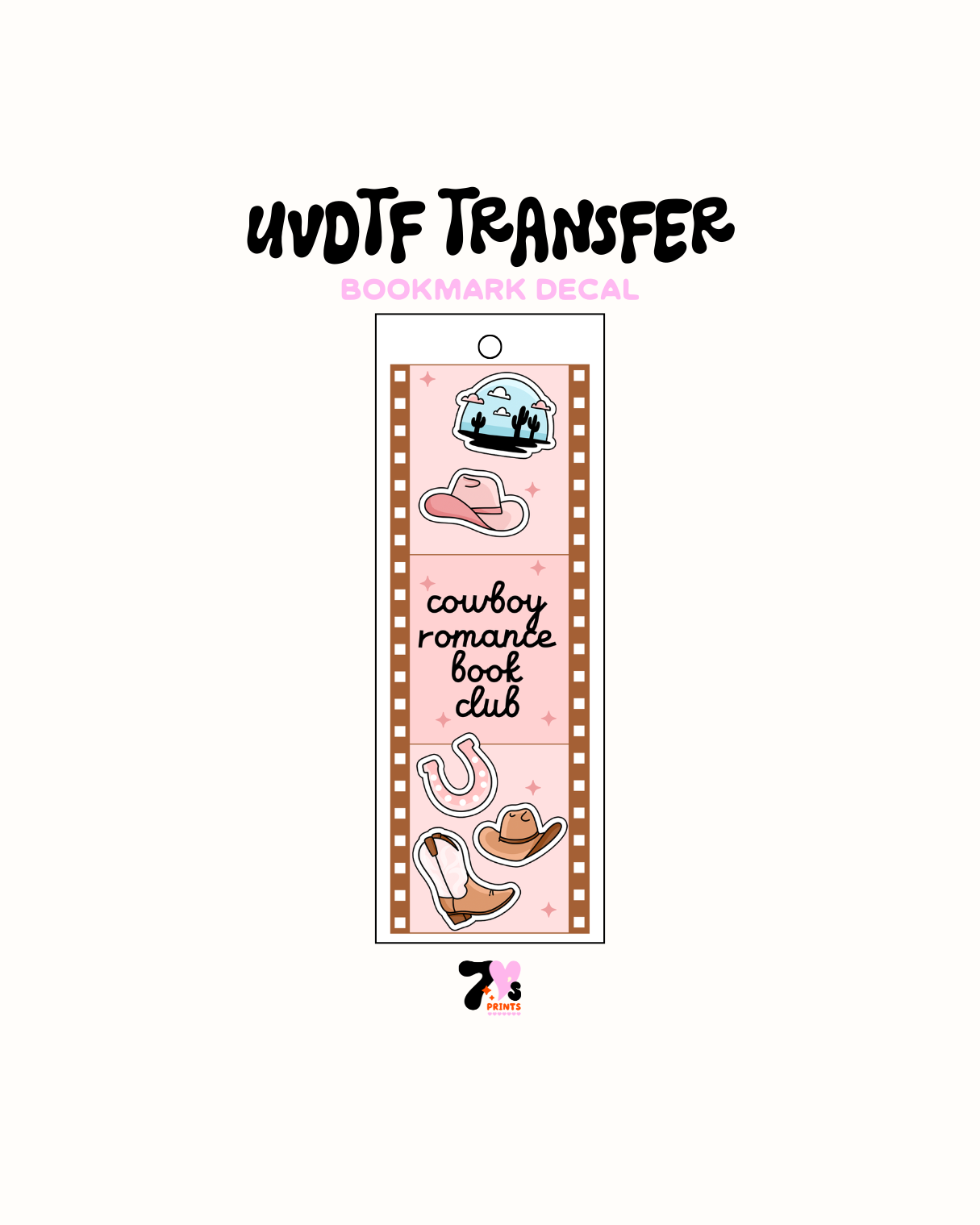 Cowboy - UVDTF Bookmark Decal