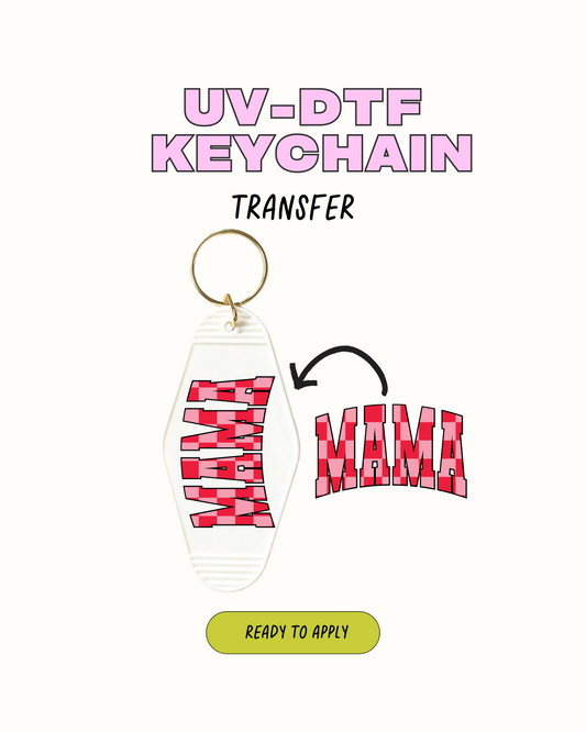 Mama (Red+Pink) - UVDTF Keychain