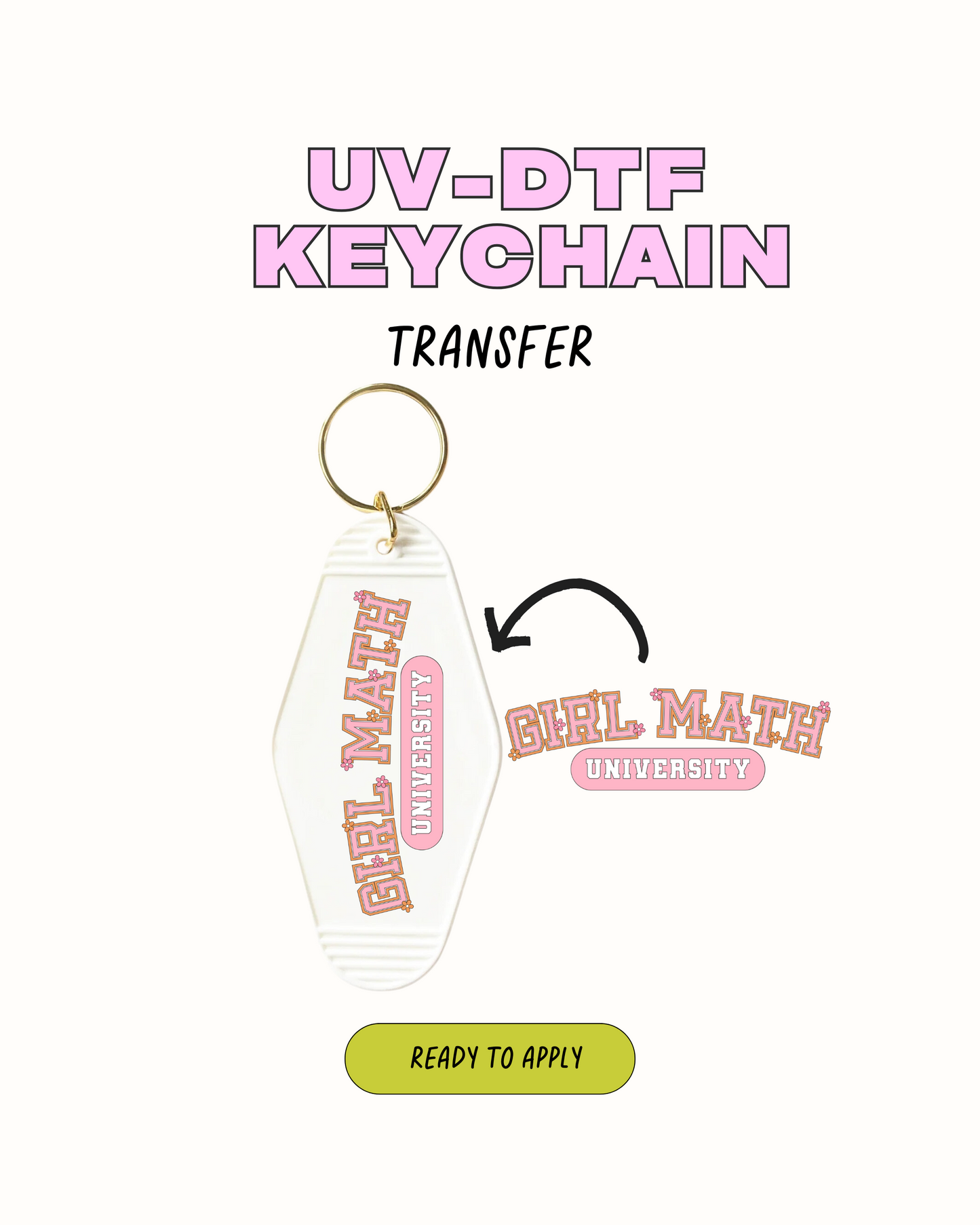 Girl math - UVDTF Keychain