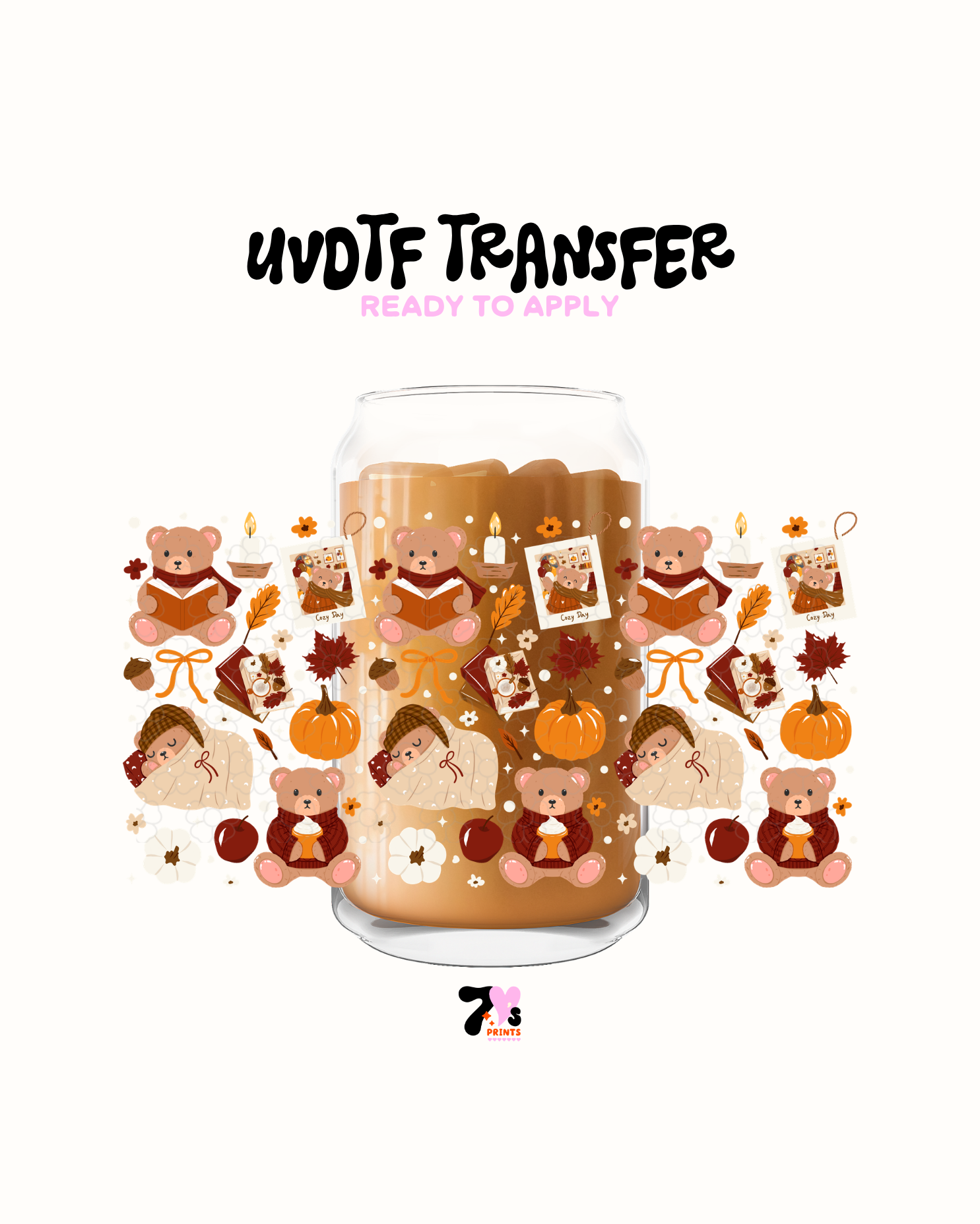 Fall cute bear - UVDTF Wrap