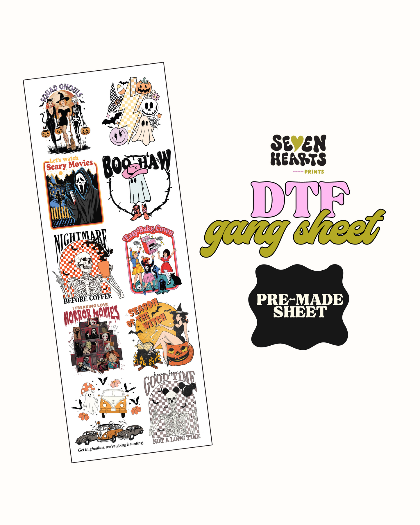 Halloween 1- Pre Made DTF Gang sheet