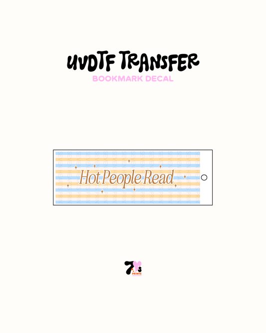 Hot People Read (Blue) - UVDTF Bookmark Decal