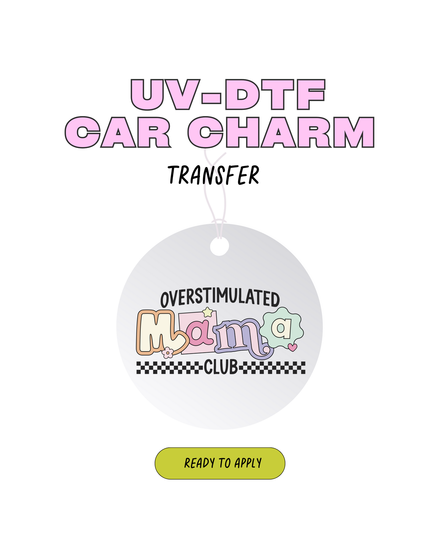 overstimulated mama - Car Charm Decal
