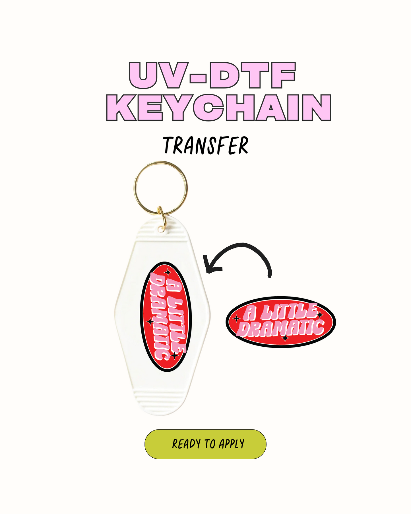 A little dramatic - Keychain Decal Set of 5 UVDTF