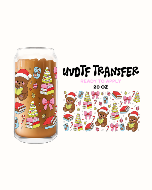 Holiday Books and Cute bears  - UVDTF 20oz Cup Wrap