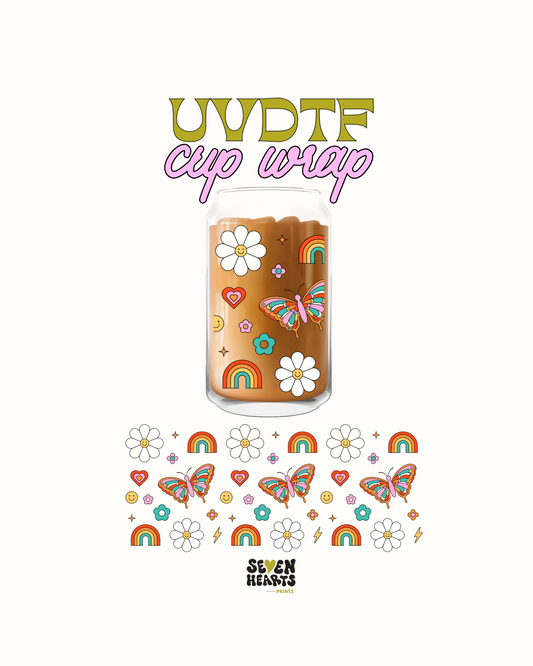 Retro groovy rainbow - UVDTF