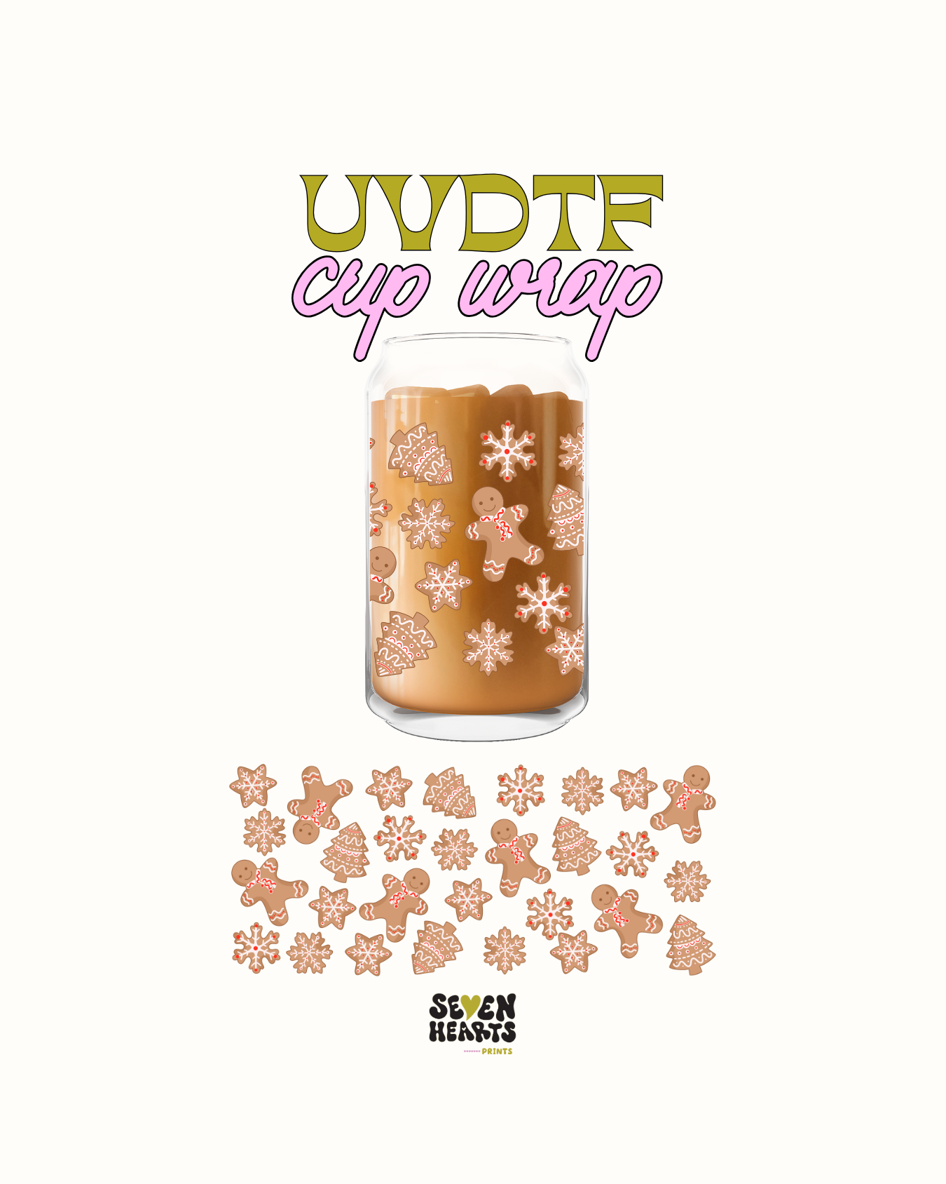 ginger bread snowflakes- UVDTF Wrap