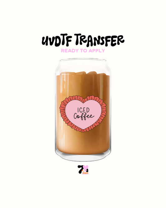 Iced coffee heart - UVDTF decal