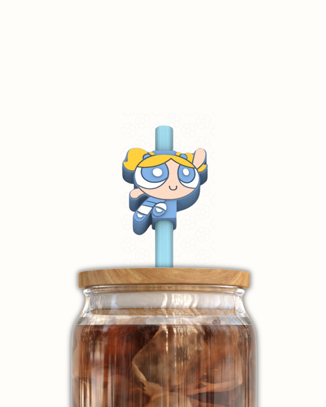 The Blue Girl 3D Straw Topper