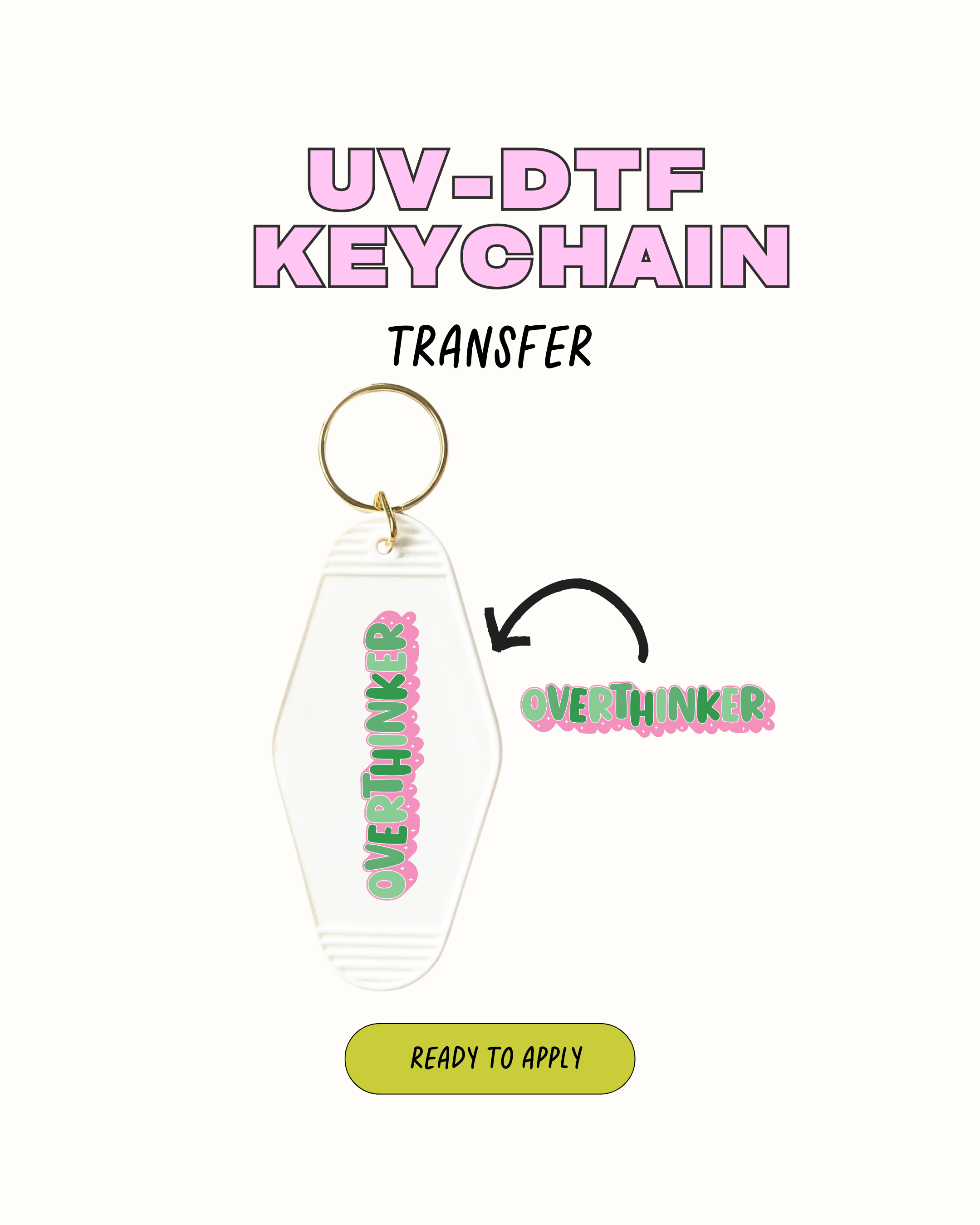Overthinker Keychains Ovethinker - UVDTF Keychain – Sevenheartsprints
