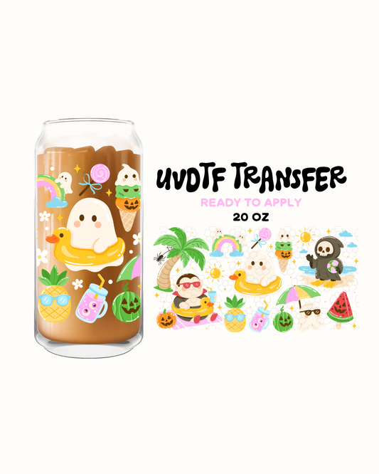 Summerween ghosty - UVDTF 20oz Cup Wrap