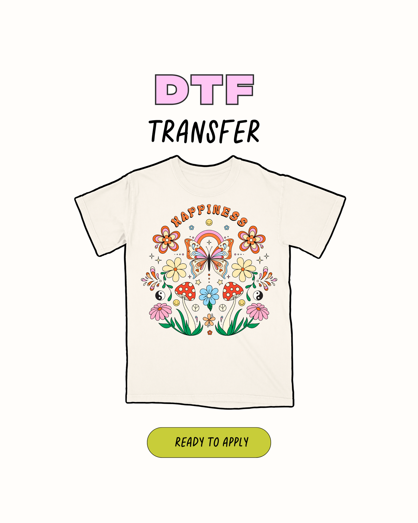 Transferencia DTF de felicidad