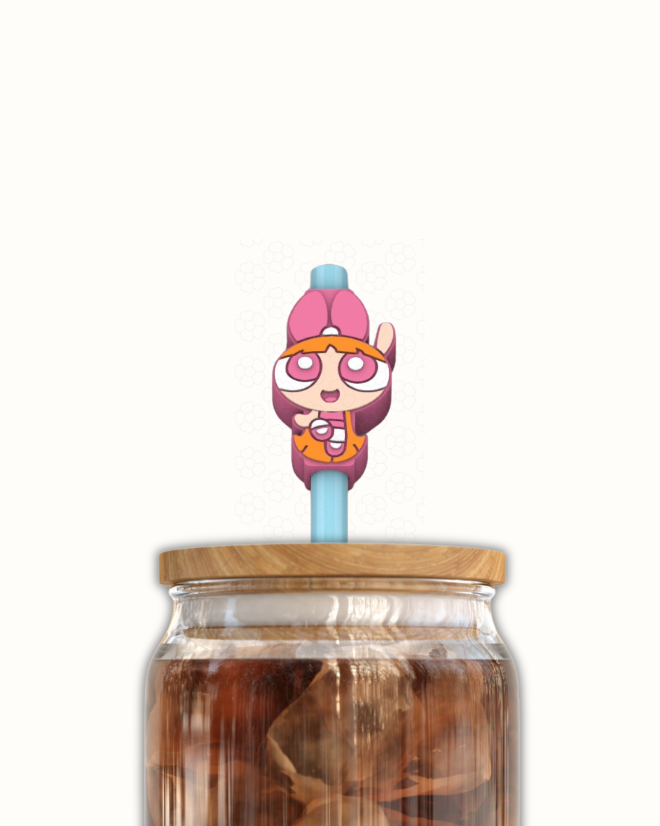 The Pink Girl 3D Straw Topper