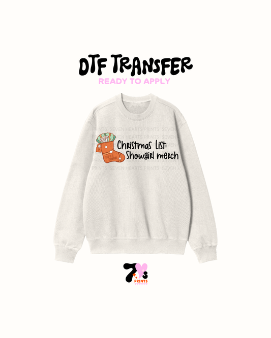 Showgirl merch- DTF Transfers