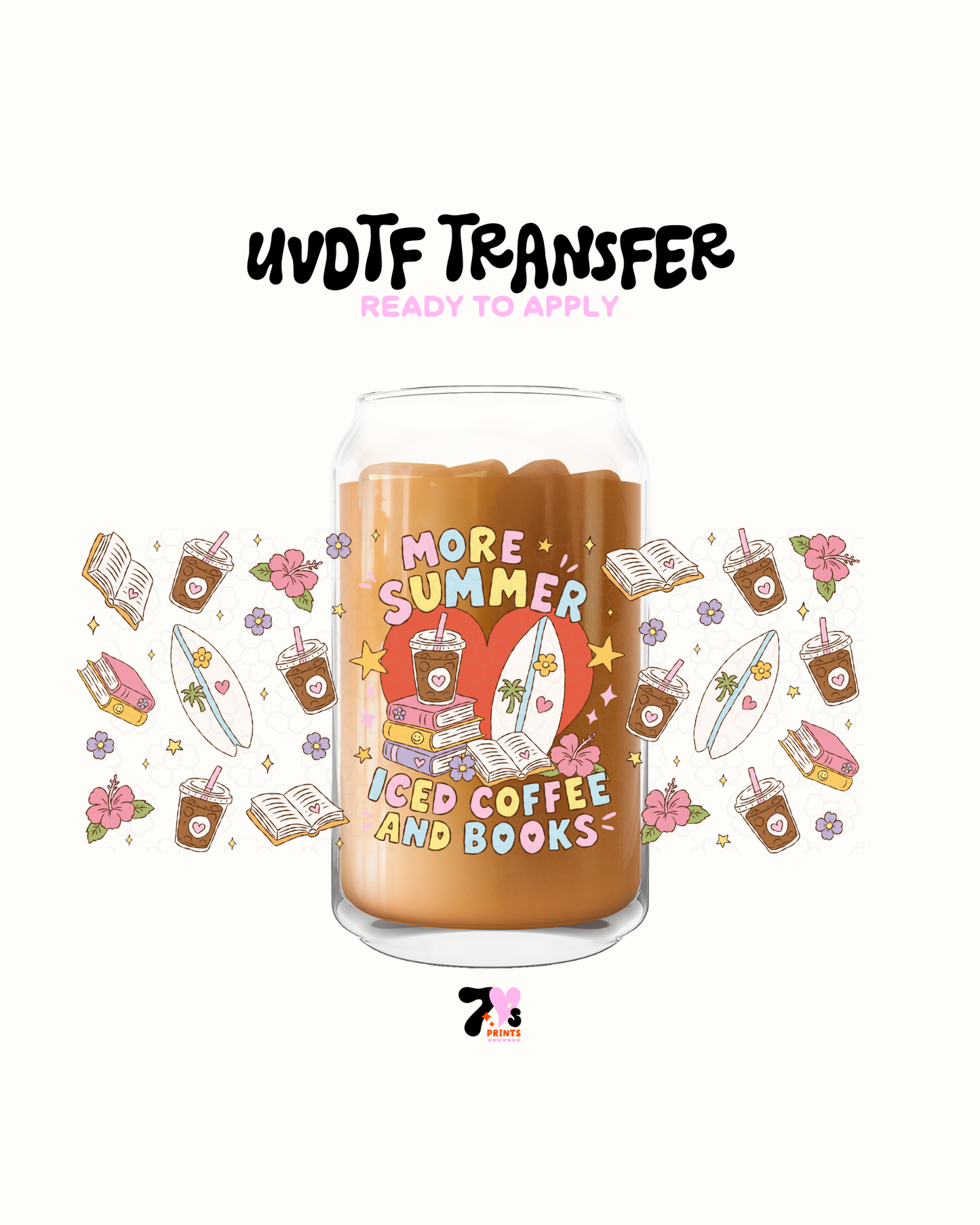 More summer iced coffee and books - UVDTF Wrap