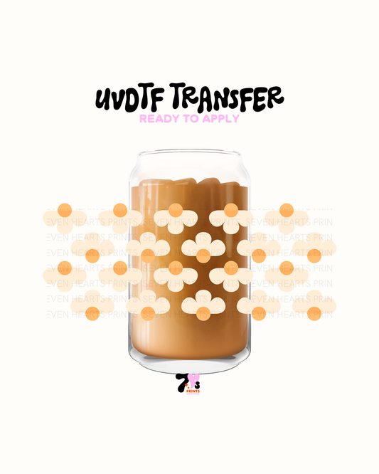 White groovy flowers - UVDTF Wrap