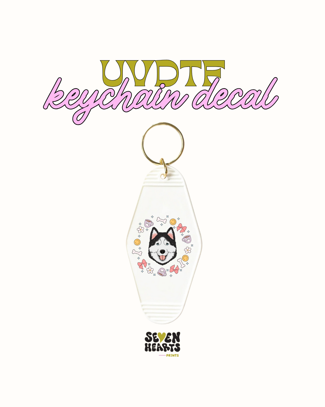 Husky dog - Keychain Decal Set of 5 UVDTF