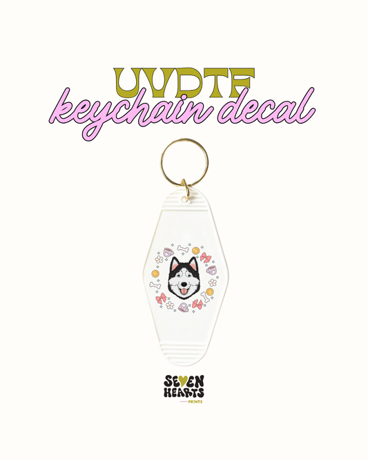 Husky dog - Keychain Decal Set of 5 UVDTF