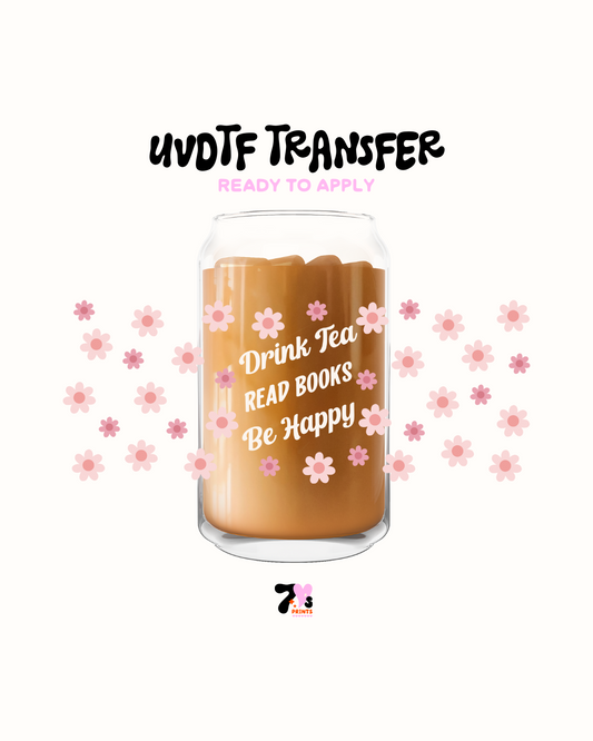 Drink tea read books - UVDTF Wrap