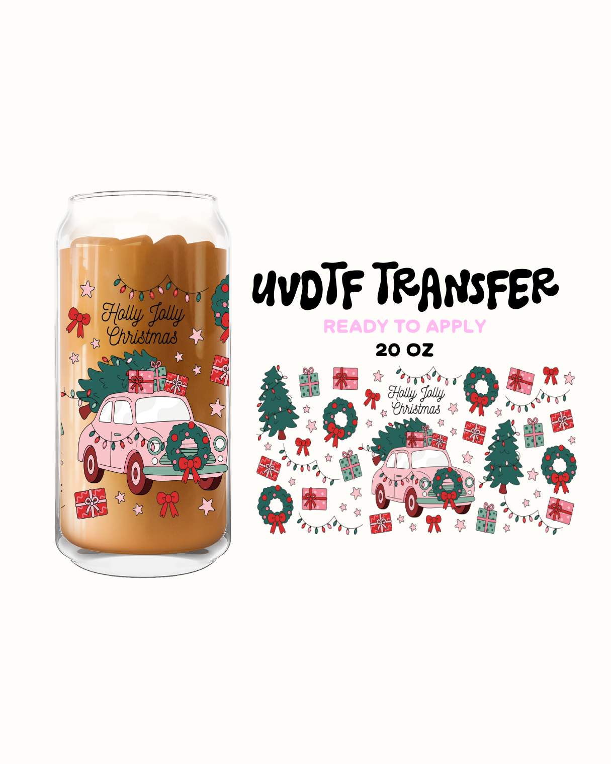 Holly Jolly - UVDTF 20oz Cup Wrap