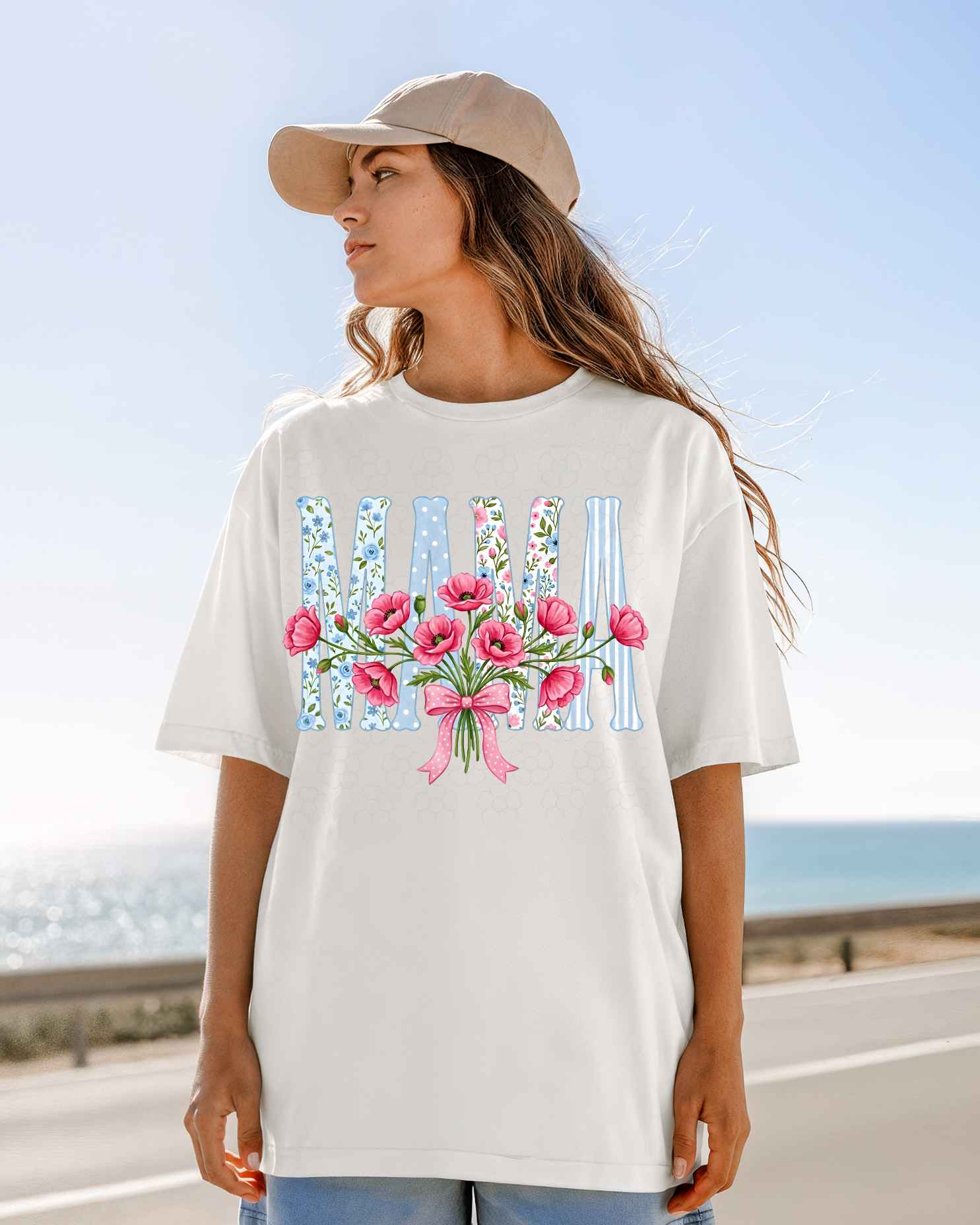 MAMA cute flowers bows- DTF Transfers