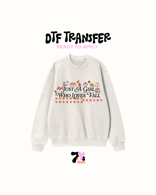 Just a girl who loves fall - DTF Transfers